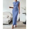 imageBTFBM Womens Ruched Bodycon Dress Summer Casual Sleeveless Back Slit Elegant Club Evening Party Cocktail Maxi DressesBlue