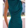 imageBTFBM Womens Ruched Bodycon Dress Summer Casual Sleeveless Back Slit Elegant Club Evening Party Cocktail Maxi DressesDark Blue