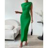 imageBTFBM Womens Ruched Bodycon Dress Summer Casual Sleeveless Back Slit Elegant Club Evening Party Cocktail Maxi DressesGreen