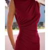 imageBTFBM Womens Ruched Bodycon Dress Summer Casual Sleeveless Back Slit Elegant Club Evening Party Cocktail Maxi DressesWine Red