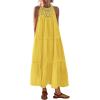 imageBTFBM Summer Halter Dresses for Women 2025 Casual Spring Hollow Out Sleeveless Boho Sundresses Beach Vacation Maxi DressYellow
