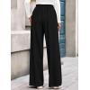 imageBTFBM Wide Leg Pants for Women Dressy Work Business Casual Elastic High Waisted Trousers Ribbed Lounge Palazzo PantsBlack