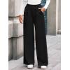 imageBTFBM Wide Leg Pants for Women Dressy Work Business Casual Elastic High Waisted Trousers Ribbed Lounge Palazzo PantsBlack