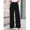 imageBTFBM Wide Leg Pants for Women Dressy Work Business Casual Elastic High Waisted Trousers Ribbed Lounge Palazzo PantsBlack