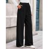 imageBTFBM Wide Leg Pants for Women Dressy Work Business Casual Elastic High Waisted Trousers Ribbed Lounge Palazzo PantsBlack