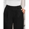 imageBTFBM Wide Leg Pants for Women Dressy Work Business Casual Elastic High Waisted Trousers Ribbed Lounge Palazzo PantsBlack