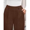imageBTFBM Wide Leg Pants for Women Dressy Work Business Casual Elastic High Waisted Trousers Ribbed Lounge Palazzo PantsBrown