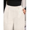 imageBTFBM Wide Leg Pants for Women Dressy Work Business Casual Elastic High Waisted Trousers Ribbed Lounge Palazzo PantsWhite