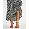 imageBTFBM Women 2025 Summer Fall Boho Long Skirts Dress Floral Print Elastic Waist Split Ruffle High Low Beach Maxi SkirtBlack White