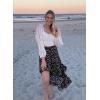 imageBTFBM Women 2025 Summer Fall Boho Long Skirts Dress Floral Print Elastic Waist Split Ruffle High Low Beach Maxi SkirtZblack