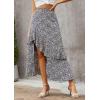 imageBTFBM Women 2025 Summer Fall Boho Long Skirts Dress Floral Print Elastic Waist Split Ruffle High Low Beach Maxi SkirtZnavy