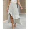 imageBTFBM Women 2025 Summer Fall Boho Long Skirts Dress Floral Print Elastic Waist Split Ruffle High Low Beach Maxi SkirtZwhite