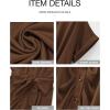 imageBTFBM Women Button Down Ruched Shirt Dresses Satin Short Sleeve Lapel V Neck Summer Maxi Dress 2025 Party Wedding GuestDark Brown