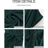 imageBTFBM Women Button Down Ruched Shirt Dresses Satin Short Sleeve Lapel V Neck Summer Maxi Dress 2025 Party Wedding GuestDark Green