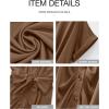 imageBTFBM Women Button Down Ruched Shirt Dresses Satin Short Sleeve Lapel V Neck Summer Maxi Dress 2025 Party Wedding GuestDark Khaki