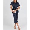imageBTFBM Women Button Down Ruched Shirt Dresses Satin Short Sleeve Lapel V Neck Summer Maxi Dress 2025 Party Wedding GuestNavy