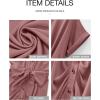 imageBTFBM Women Button Down Ruched Shirt Dresses Satin Short Sleeve Lapel V Neck Summer Maxi Dress 2025 Party Wedding GuestPink