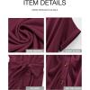 imageBTFBM Women Button Down Ruched Shirt Dresses Satin Short Sleeve Lapel V Neck Summer Maxi Dress 2025 Party Wedding GuestPurple Red
