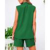 imageBTFBM Womens Blazer Vest Shorts Sets Lapel Neck Casual Sleeveless Button Down Office Summer 2 Piece Lounge Matching SetsGreen