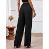 imageBTFBM Womens Casual Elastic High Waisted Wide Leg Trousers 2025 Fall Outfits Pocket Stretchy Comfy Lounge Palazzo PantsBlack