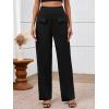 imageBTFBM Womens Casual Elastic High Waisted Wide Leg Trousers 2025 Fall Outfits Pocket Stretchy Comfy Lounge Palazzo PantsBlack