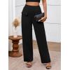 imageBTFBM Womens Casual Elastic High Waisted Wide Leg Trousers 2025 Fall Outfits Pocket Stretchy Comfy Lounge Palazzo PantsBlack