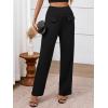 imageBTFBM Womens Casual Elastic High Waisted Wide Leg Trousers 2025 Fall Outfits Pocket Stretchy Comfy Lounge Palazzo PantsBlack