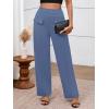 imageBTFBM Womens Casual Elastic High Waisted Wide Leg Trousers 2025 Fall Outfits Pocket Stretchy Comfy Lounge Palazzo PantsBlue