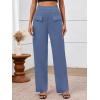 imageBTFBM Womens Casual Elastic High Waisted Wide Leg Trousers 2025 Fall Outfits Pocket Stretchy Comfy Lounge Palazzo PantsBlue