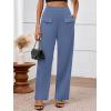 imageBTFBM Womens Casual Elastic High Waisted Wide Leg Trousers 2025 Fall Outfits Pocket Stretchy Comfy Lounge Palazzo PantsBlue