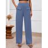 imageBTFBM Womens Casual Elastic High Waisted Wide Leg Trousers 2025 Fall Outfits Pocket Stretchy Comfy Lounge Palazzo PantsBlue