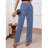 imageBTFBM Womens Casual Elastic High Waisted Wide Leg Trousers 2025 Fall Outfits Pocket Stretchy Comfy Lounge Palazzo PantsBlue