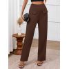 imageBTFBM Womens Casual Elastic High Waisted Wide Leg Trousers 2025 Fall Outfits Pocket Stretchy Comfy Lounge Palazzo PantsBrown