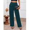 imageBTFBM Womens Casual Elastic High Waisted Wide Leg Trousers 2025 Fall Outfits Pocket Stretchy Comfy Lounge Palazzo PantsDark Blue