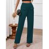 imageBTFBM Womens Casual Elastic High Waisted Wide Leg Trousers 2025 Fall Outfits Pocket Stretchy Comfy Lounge Palazzo PantsDark Blue