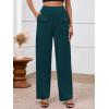 imageBTFBM Womens Casual Elastic High Waisted Wide Leg Trousers 2025 Fall Outfits Pocket Stretchy Comfy Lounge Palazzo PantsDark Blue