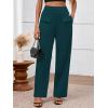 imageBTFBM Womens Casual Elastic High Waisted Wide Leg Trousers 2025 Fall Outfits Pocket Stretchy Comfy Lounge Palazzo PantsDark Blue