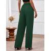 imageBTFBM Womens Casual Elastic High Waisted Wide Leg Trousers 2025 Fall Outfits Pocket Stretchy Comfy Lounge Palazzo PantsDark Green