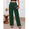 imageBTFBM Womens Casual Elastic High Waisted Wide Leg Trousers 2025 Fall Outfits Pocket Stretchy Comfy Lounge Palazzo PantsDark Green