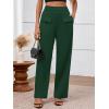 imageBTFBM Womens Casual Elastic High Waisted Wide Leg Trousers 2025 Fall Outfits Pocket Stretchy Comfy Lounge Palazzo PantsDark Green