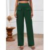imageBTFBM Womens Casual Elastic High Waisted Wide Leg Trousers 2025 Fall Outfits Pocket Stretchy Comfy Lounge Palazzo PantsDark Green