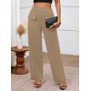 imageBTFBM Womens Casual Elastic High Waisted Wide Leg Trousers 2025 Fall Outfits Pocket Stretchy Comfy Lounge Palazzo PantsKhaki