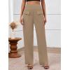 imageBTFBM Womens Casual Elastic High Waisted Wide Leg Trousers 2025 Fall Outfits Pocket Stretchy Comfy Lounge Palazzo PantsKhaki