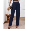 imageBTFBM Womens Casual Elastic High Waisted Wide Leg Trousers 2025 Fall Outfits Pocket Stretchy Comfy Lounge Palazzo PantsNavy Blue