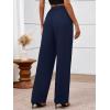 imageBTFBM Womens Casual Elastic High Waisted Wide Leg Trousers 2025 Fall Outfits Pocket Stretchy Comfy Lounge Palazzo PantsNavy Blue