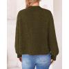 imageBTFBM Womens Chunky Knit Fall Cardigan 2025 Winter Long Sleeve Button Down Soft Loose Cropped Sweater OutwearArmy Green