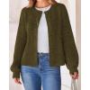 imageBTFBM Womens Chunky Knit Fall Cardigan 2025 Winter Long Sleeve Button Down Soft Loose Cropped Sweater OutwearArmy Green
