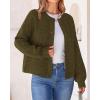 imageBTFBM Womens Chunky Knit Fall Cardigan 2025 Winter Long Sleeve Button Down Soft Loose Cropped Sweater OutwearArmy Green