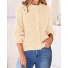 imageBTFBM Womens Chunky Knit Fall Cardigan 2025 Winter Long Sleeve Button Down Soft Loose Cropped Sweater OutwearBeige
