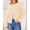 imageBTFBM Womens Chunky Knit Fall Cardigan 2025 Winter Long Sleeve Button Down Soft Loose Cropped Sweater OutwearBeige